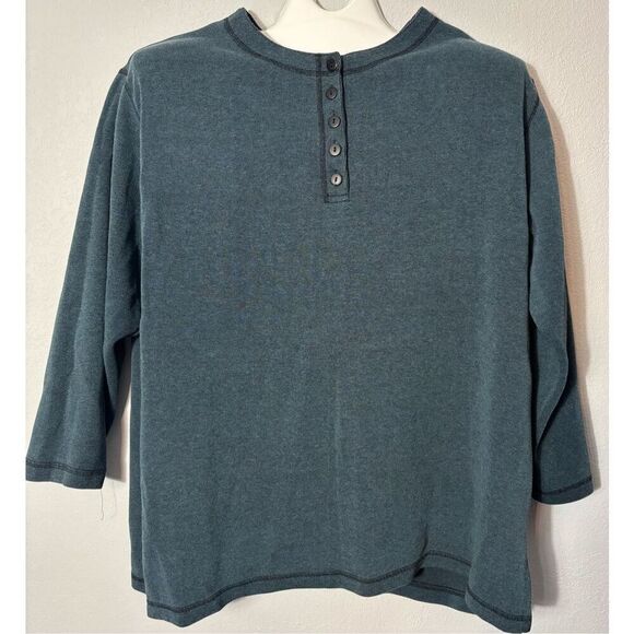 Bechamel Henley Pullover Top Plus Size 2X Heavy Knit Stretchy Long Sleeve Green - Picture 3 of 6